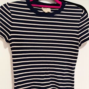 Sezane Navy and White Striped Blouse